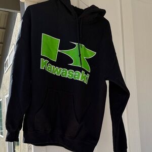 Kawasaki Black and Green Men's Hoodie